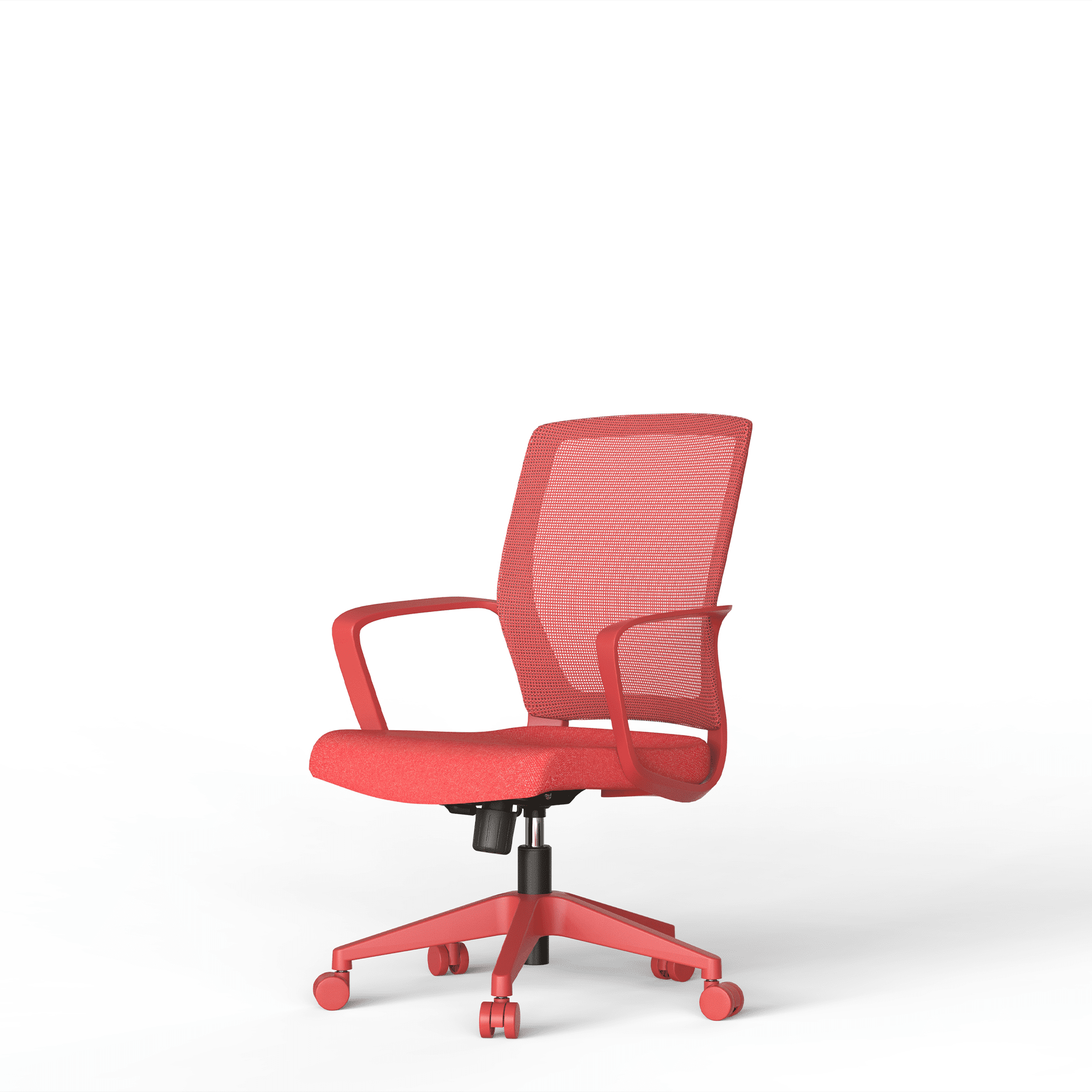 Homy Casa Ergonomic Mesh Office Chair, Adjustable Height Swivel Task Chair with Fixed Arms, 350 lb, Red