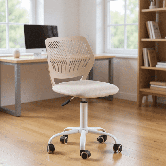 Homy Casa Ergonomic Mesh Office Stool Adjustable Swivel with Height Control and Rolling Base for Home Office Study and Remote Workspaces