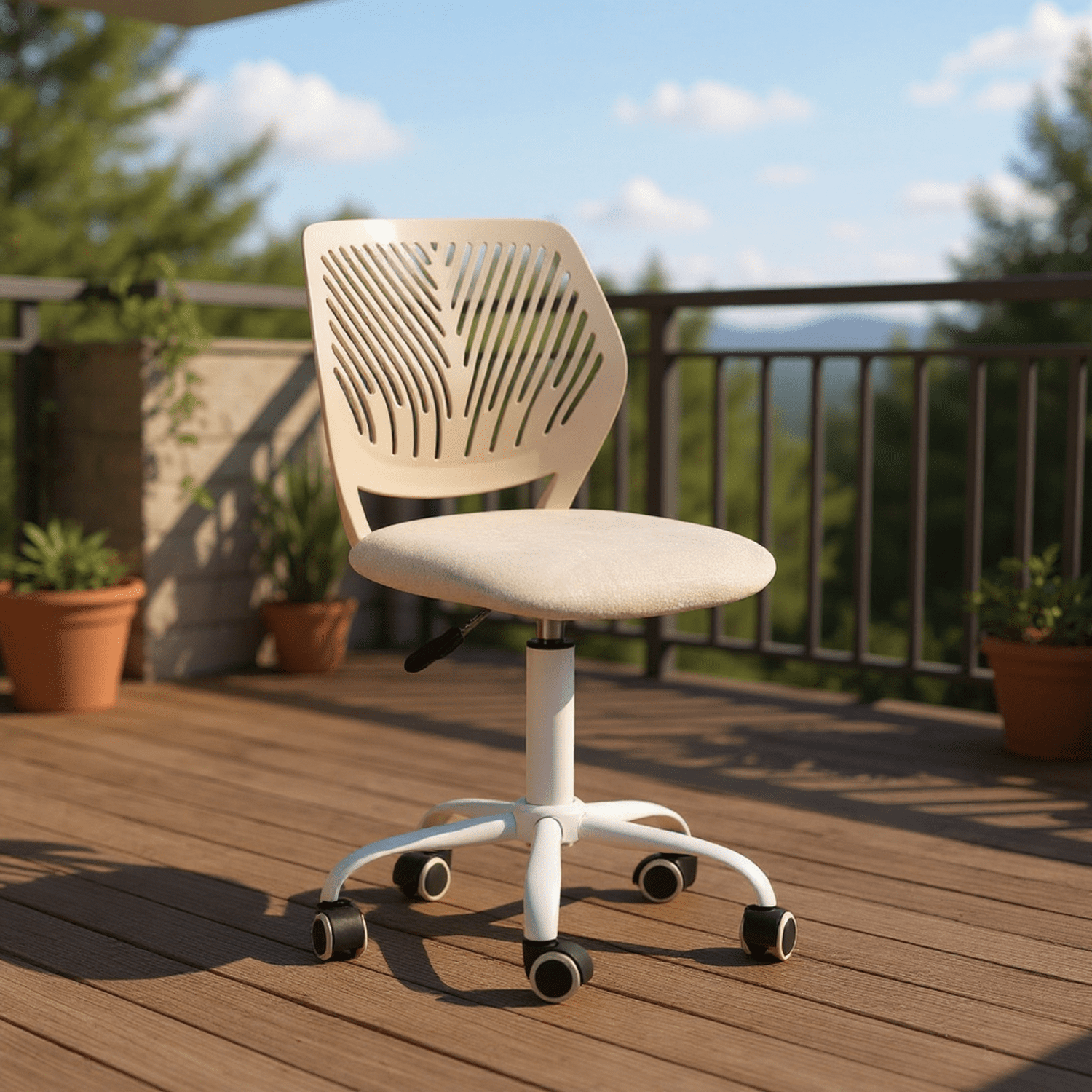 Homy Casa Ergonomic Patio Stool Adjustable Swivel with Height Control ...