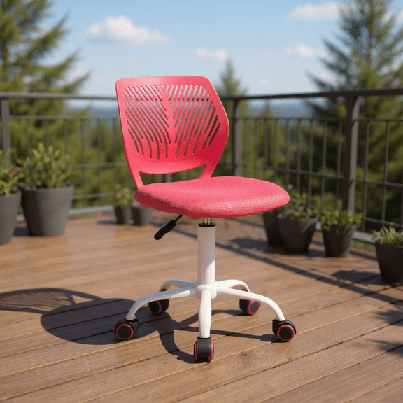 Homy Casa Ergonomic Patio Stool Adjustable Swivel with Height Control and Rolling Base for Outdoor Terrace Garden and Balcony Seating