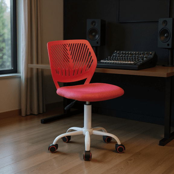 Homy Casa Ergonomic Studio Stool Adjustable Swivel with Height Control and Rolling Base for Recording Booth Mixing Desk and Music Production Spaces