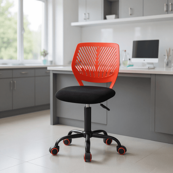 Homy Casa Ergonomic Swivel Task Chair with Adjustable Height, Breathable Back and Smooth Casters for Lab Bench, Drafting Station and Art Studio