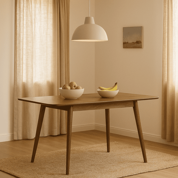 Homy Casa Extendable Dining Table for 6-8, Modern Farmhouse Table for Family Gatherings, Walnut