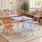 Homy Casa Kids Activity Play Table and 4 Chairs Set, Ideal for Toddler Daycare Preschool Classroom Playroom