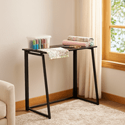 Homy Casa Folding Sewing Table for Small Spaces, Portable Craft & Sewing Workstation, Black
