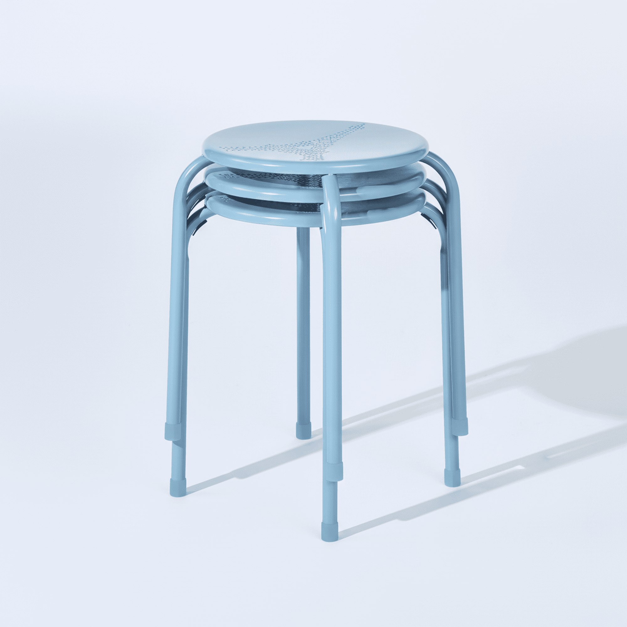 Homy Casa Folding Stackable Chair Set of 4, Metal Stools for Classroom, Kitchen Craft Room, Blue