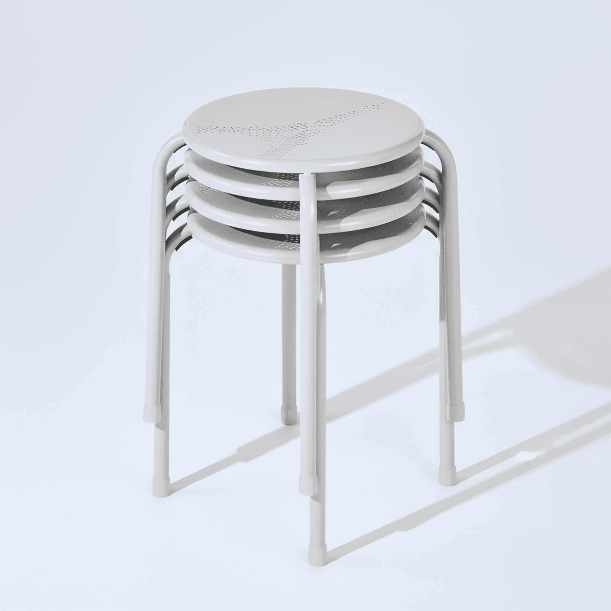 Homy Casa Folding Stackable Chair Set of 4, Metal Stools for Classroom, Kitchen Craft Room, Gray