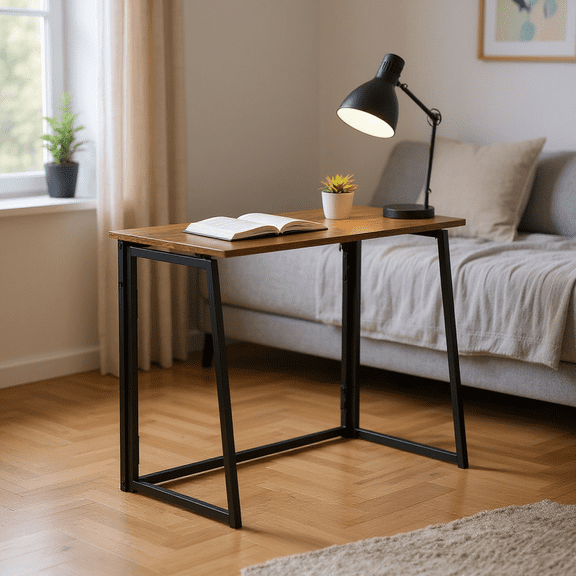 Homy Casa Folding Student Desk for Bedroom Study & Homework Space, Vintage