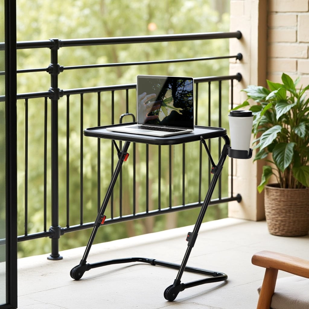 Everyday Home Folding Table - Lightweight 30"x20" Adjustable Height Plastic Table For Camping, Cards, Crafts