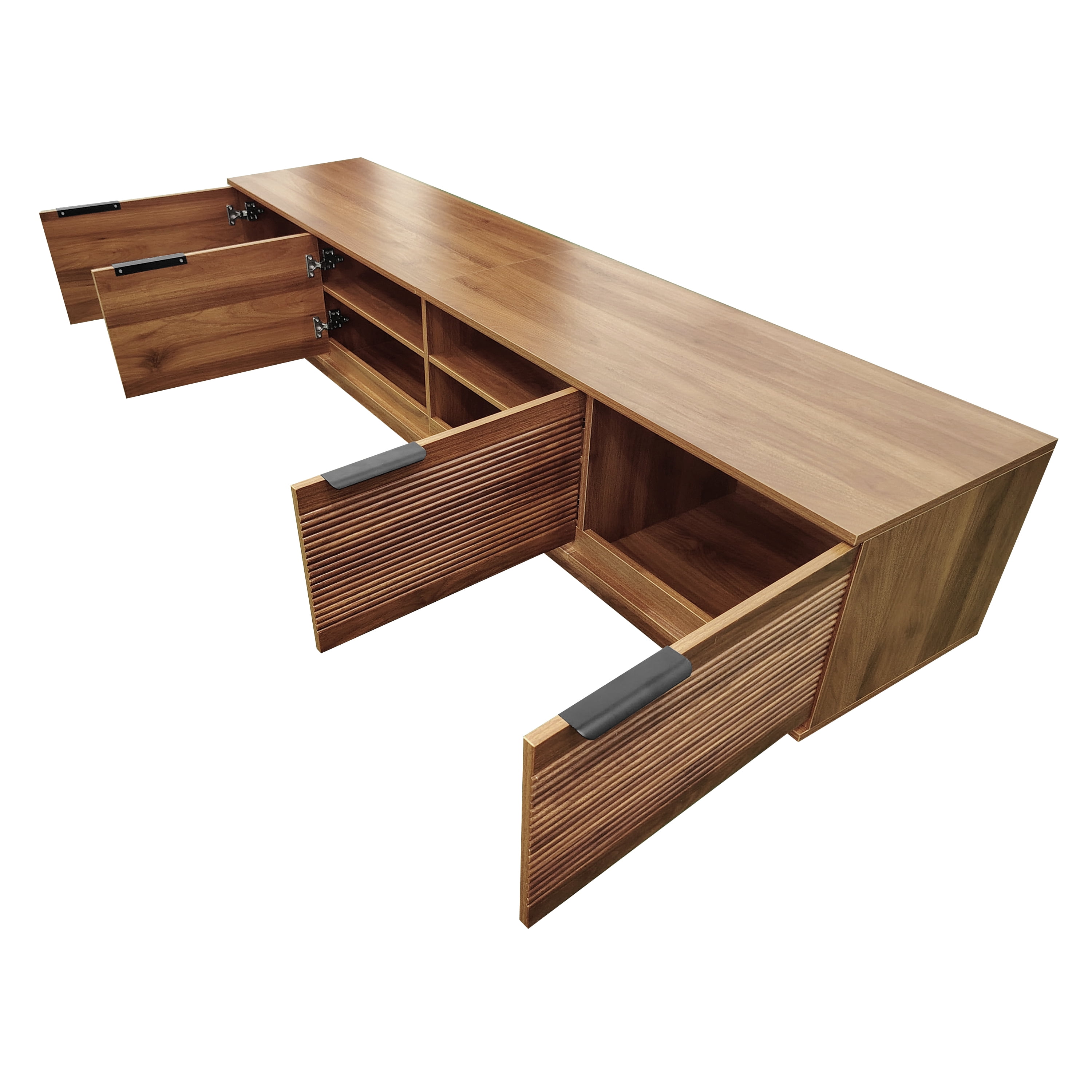 Homy Casa Home Entertainment Center, TV Stand Media Console with Versatile Storage