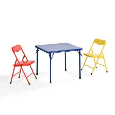 Homy Casa Kids 3-Piece Folding Activity Table and Chair Set, Multicolor