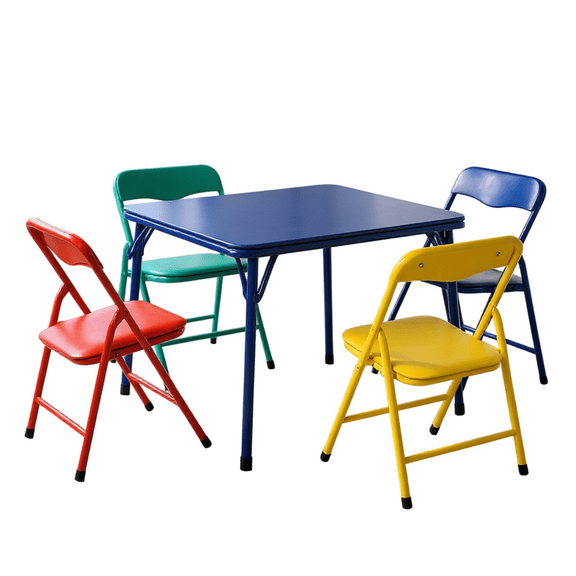 Homy Casa 5-Piece Kids Table and Chairs Set, Folding Activity Table, Toddler Preschool Furniture