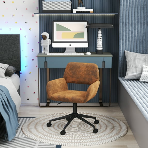 Homy Casa Kids Desk Chairs, Adjustable Height Swivel Children Study School Chairs, Brown