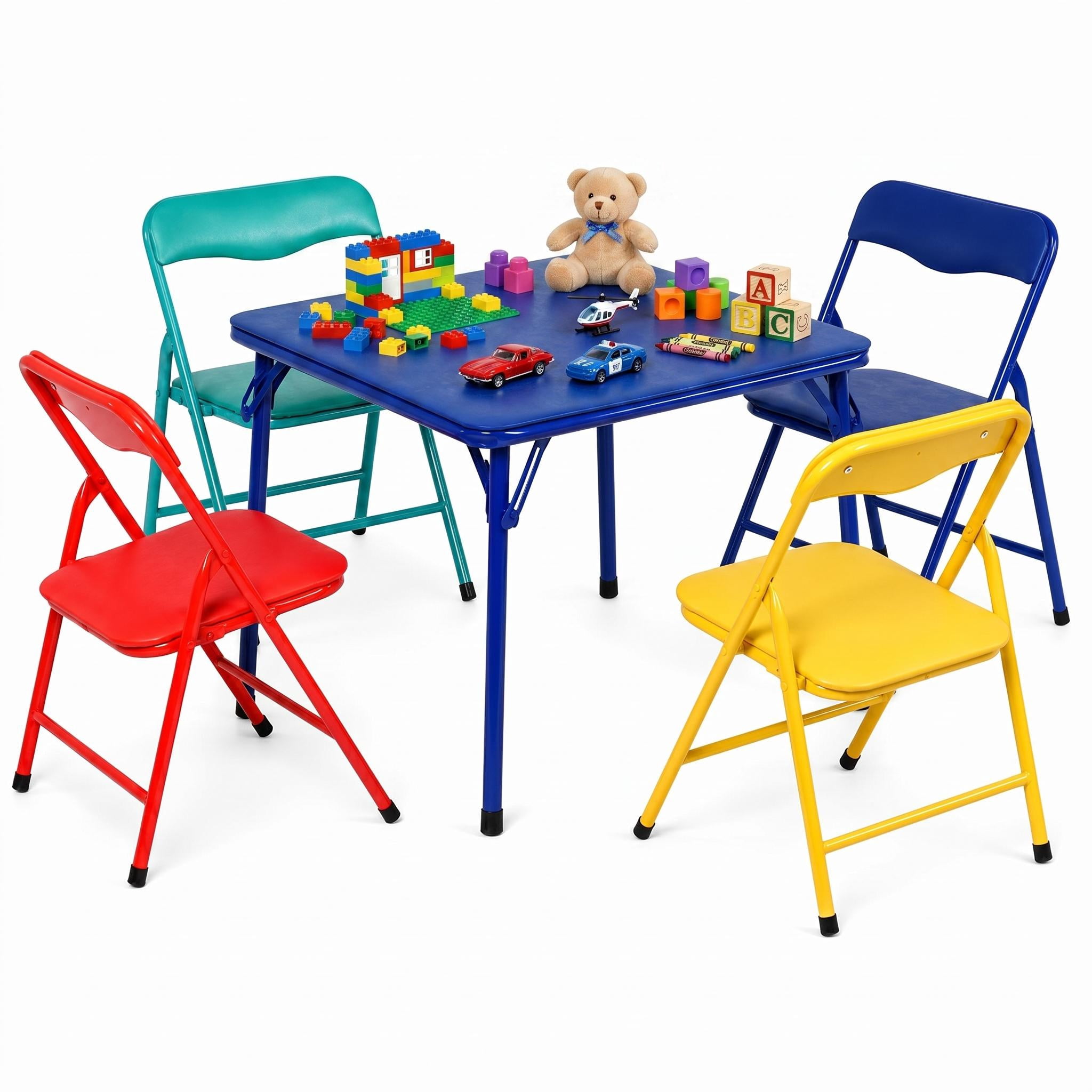 Homy Casa 5-Piece Kids Picnic Table and Chair Set, Folding Table for Backyard Play, Camping, Snacks, Crafts