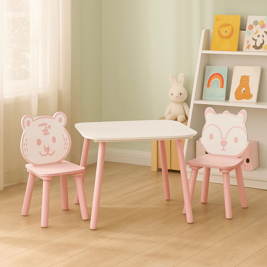 Homy Casa Kids Table and Chair Set for Reading Nook, Toddler Furniture for Playroom