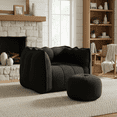 thumbnail image 1 of Homy Casa Lazy Sofa, Bean Bag Chair with Ottoman, Chenille  Lounge Chair for Adults, 1 of 7