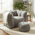 thumbnail image 1 of Homy Casa Lazy Sofa Bean Bag Chair with Ottoman, Chenille Reading & Gaming Chair for Adults, 1 of 8