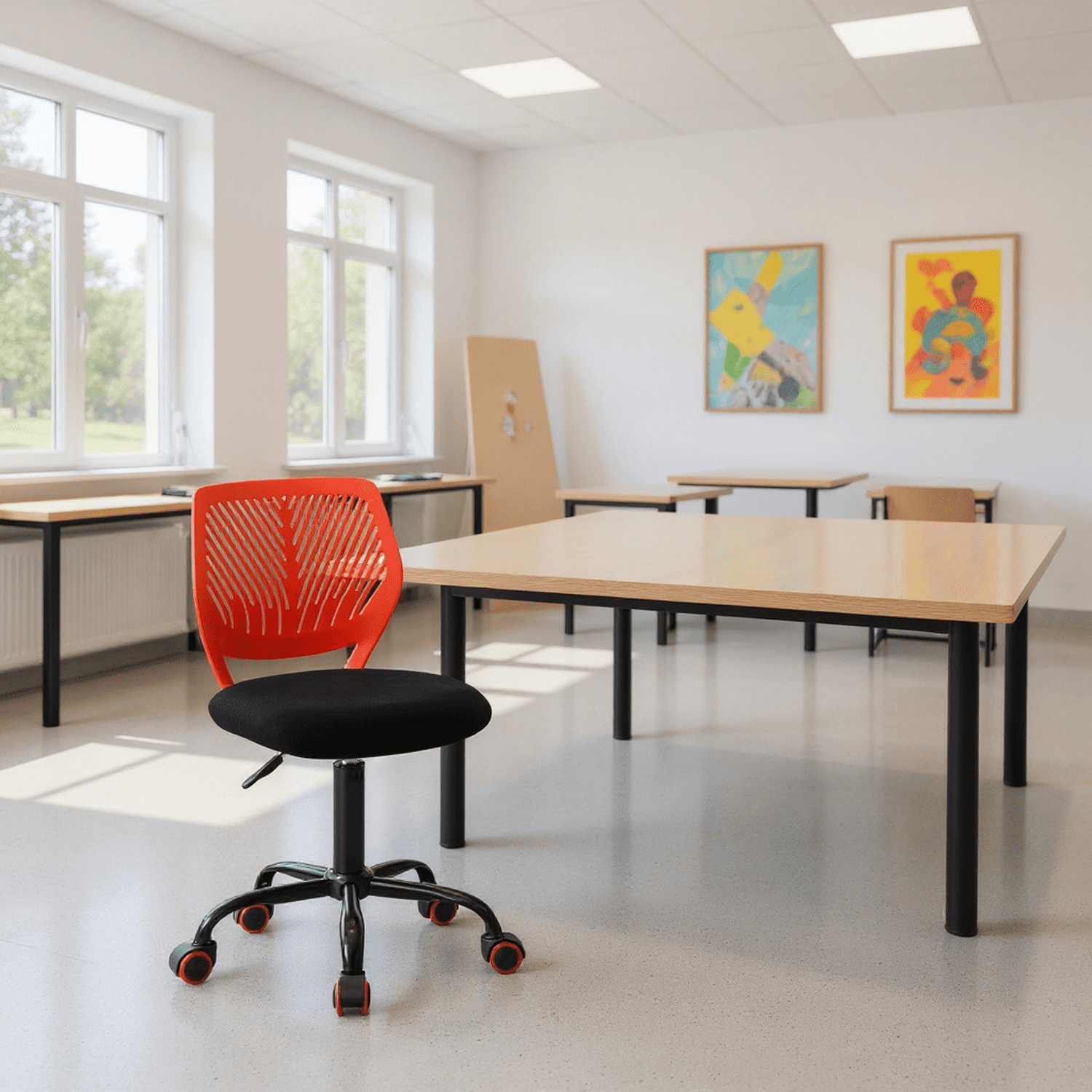 Homy Casa Ergonomic Drafting Task Chair with Adjustable Height, Armless ...