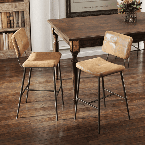 Homy Casa Luxurious Dining Chairs Set of 2, Mid Century Modern Suede Premium Comfort Style for Refined Dining Kitchen Experience, Brown