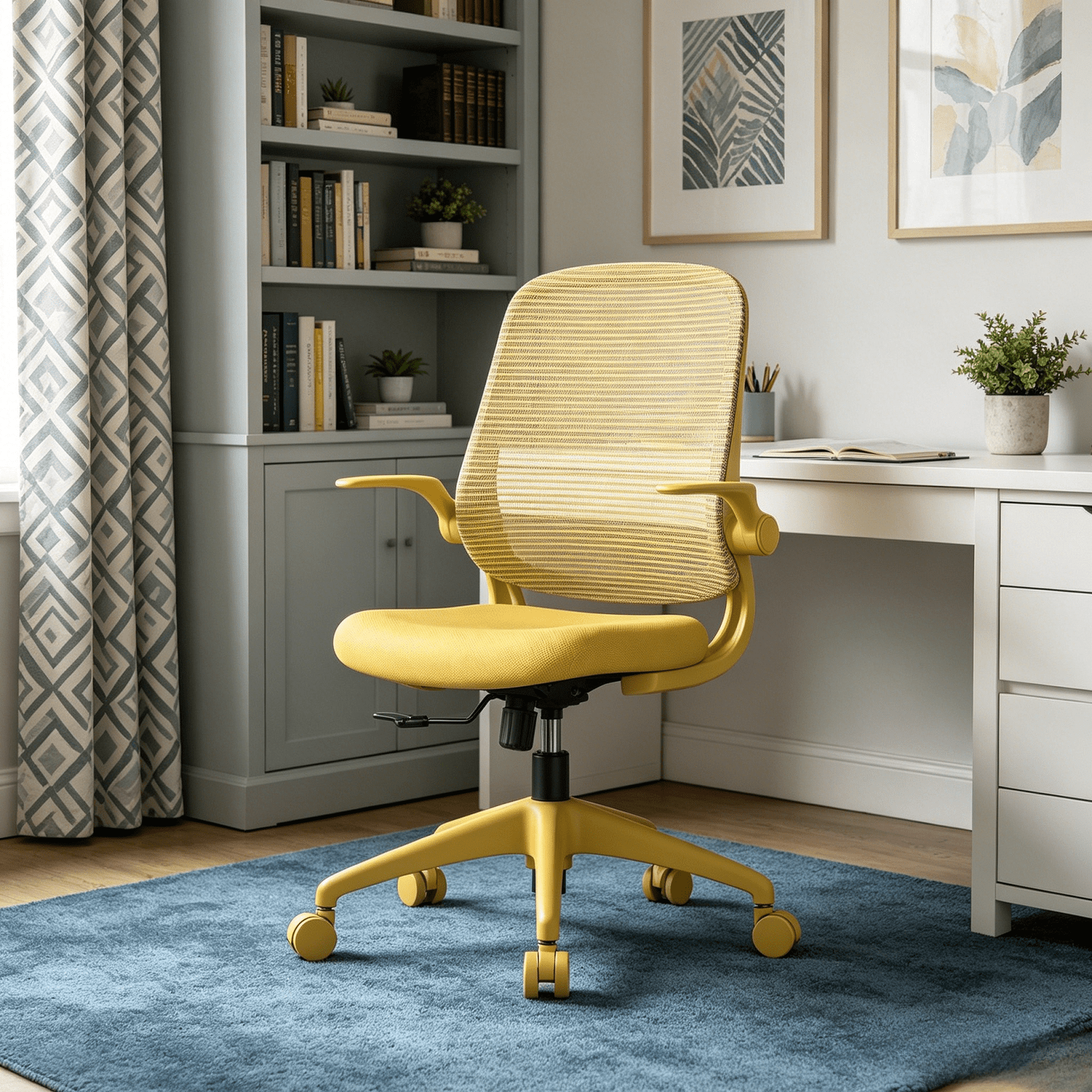 Homy Casa Flip-Up Armrest Mesh Office Chair, Ergonomic Swivel Desk Chair for Home Office