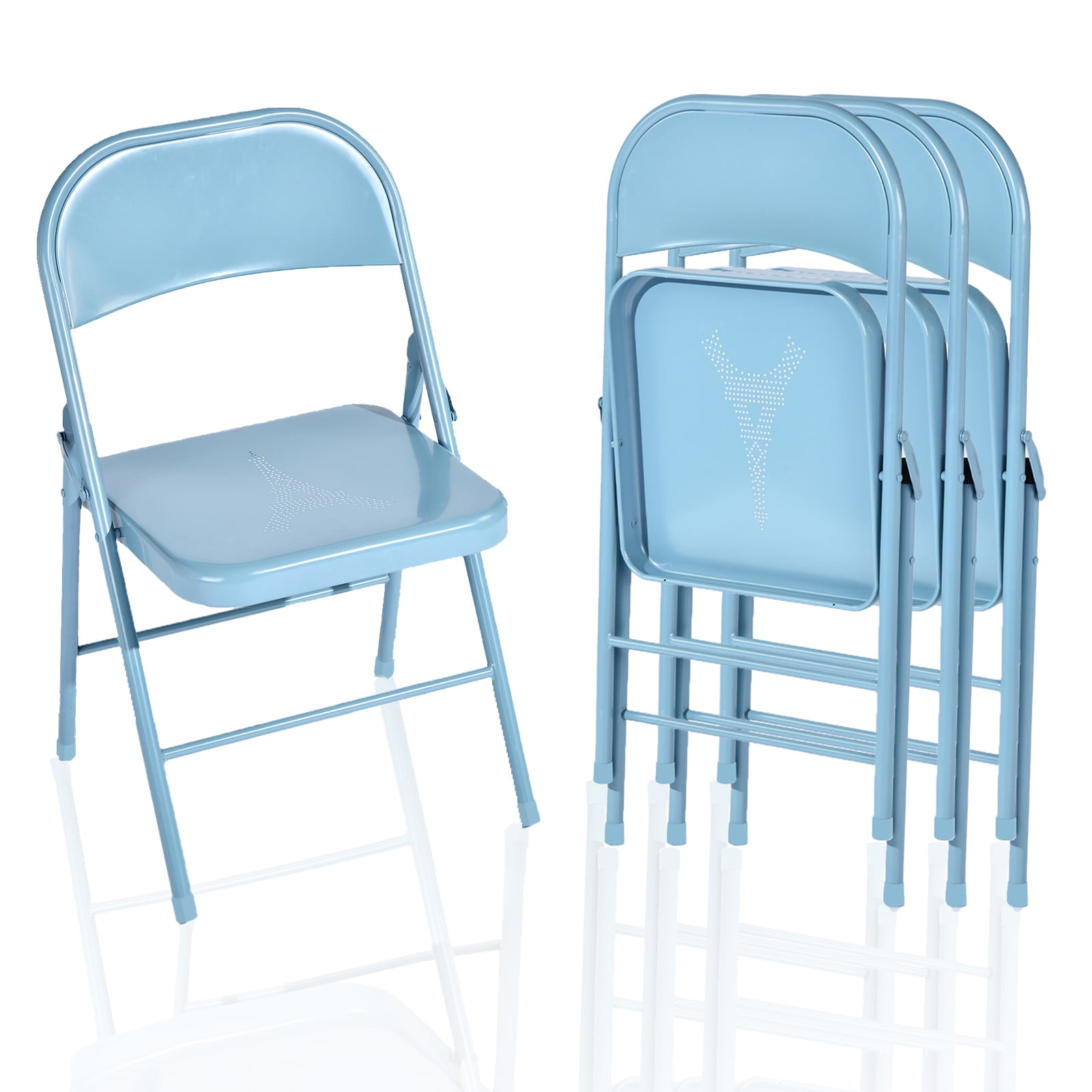 Homy Casa Metal Folding Chairs Pack Portable for Wedding Party