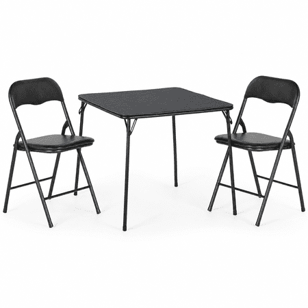 Homy Casa 3-Piece Folding Table and Chairs Set, Portable Picnic Table Set for Camping Game Night