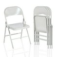 thumbnail image 1 of Homy Casa Folding Metal Chairs 4-Pack, Portable Stackable Seating for Events, Party, or Dining, Grey, 1 of 11