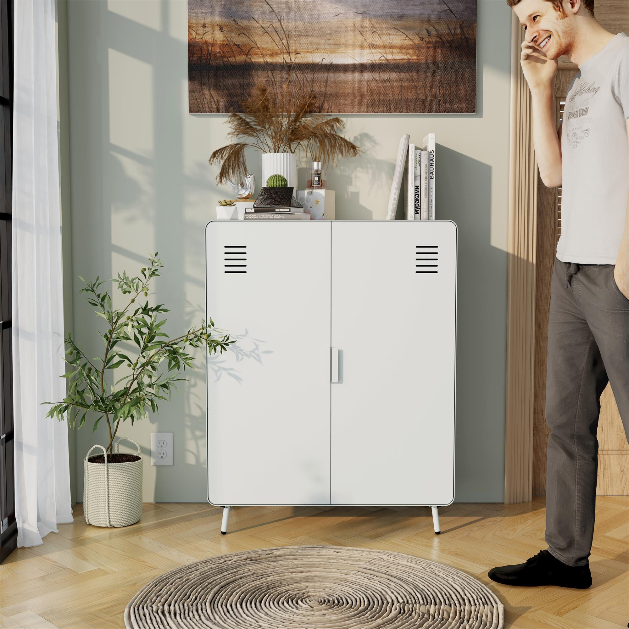 Homy Casa Metal Storage with 2 Doors Utility for