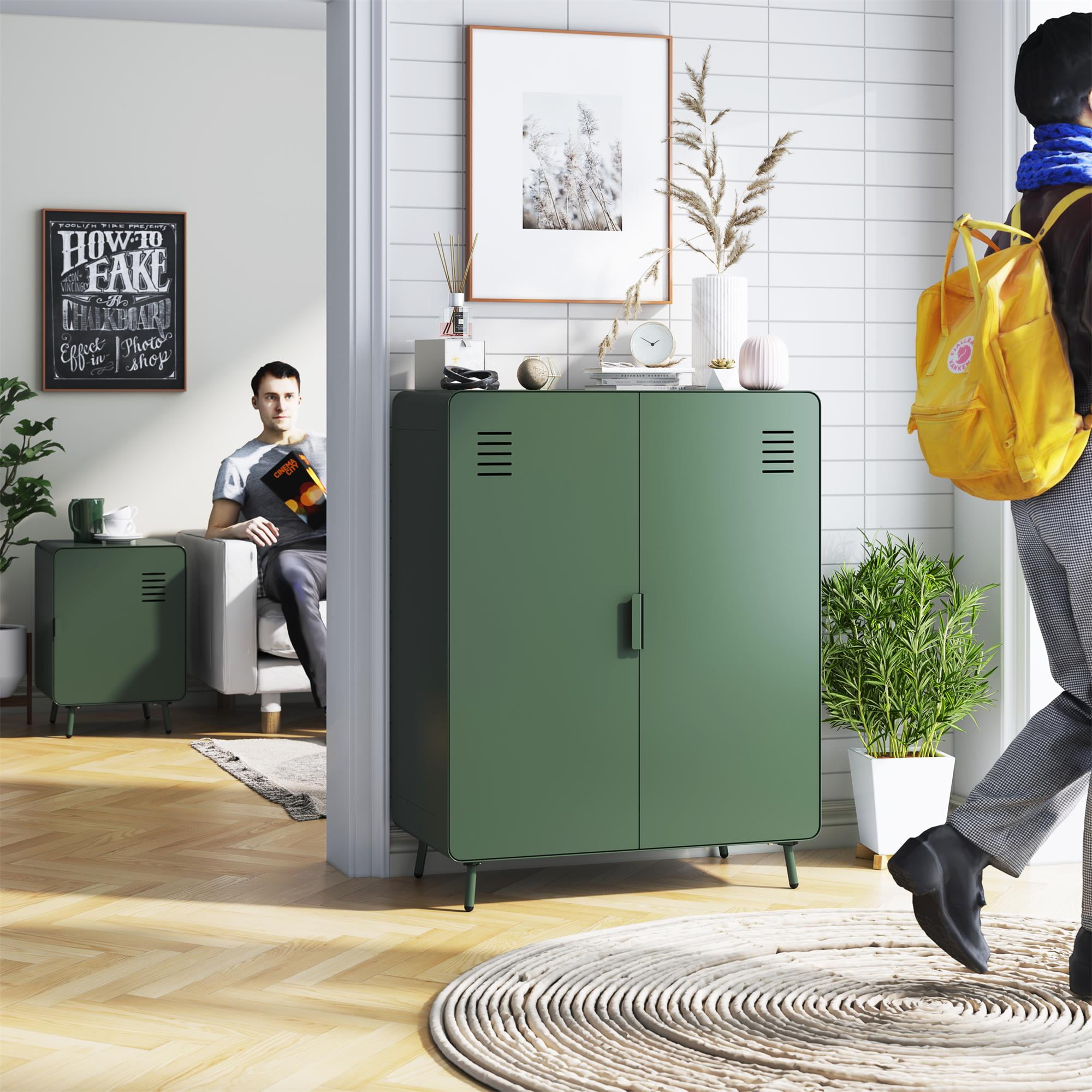 Homy Casa Metal Storage Cabinet with 2 Doors Utility Cabinet for