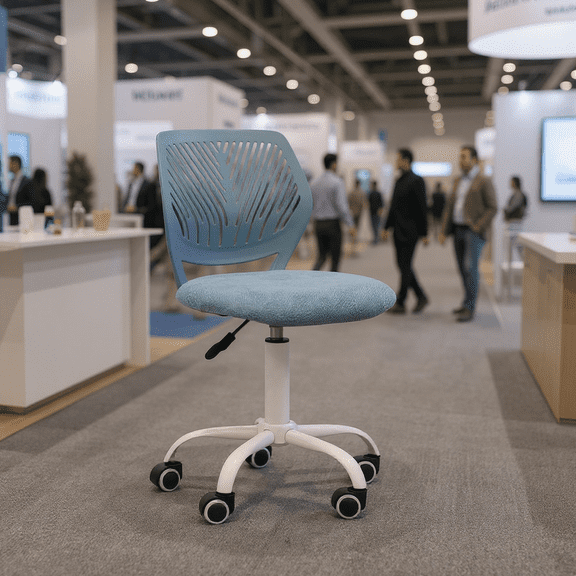 Homy Casa Trade Show Booth Chair Ergonomic Adjustable Swivel Stool with Cushioned Seat and Rolling Casters for Exhibition Stands Event Spaces and Demo Areas