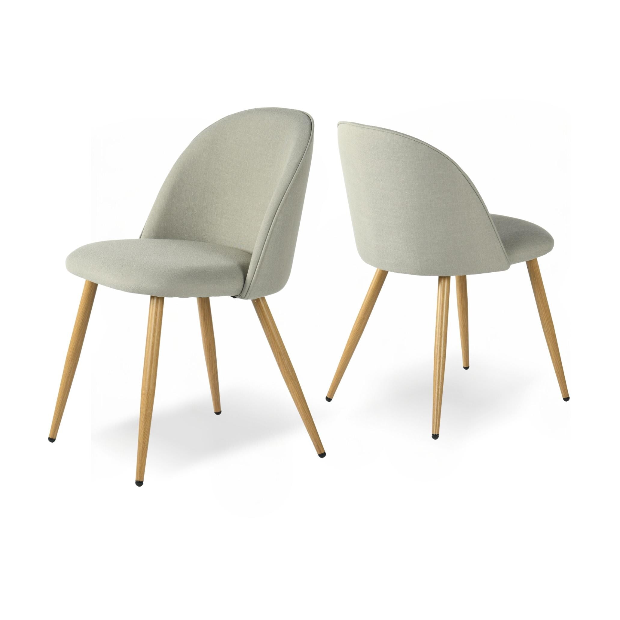 Homy Casa MidCentury Modern Fabric Dining Chairs (Set of 2) Side