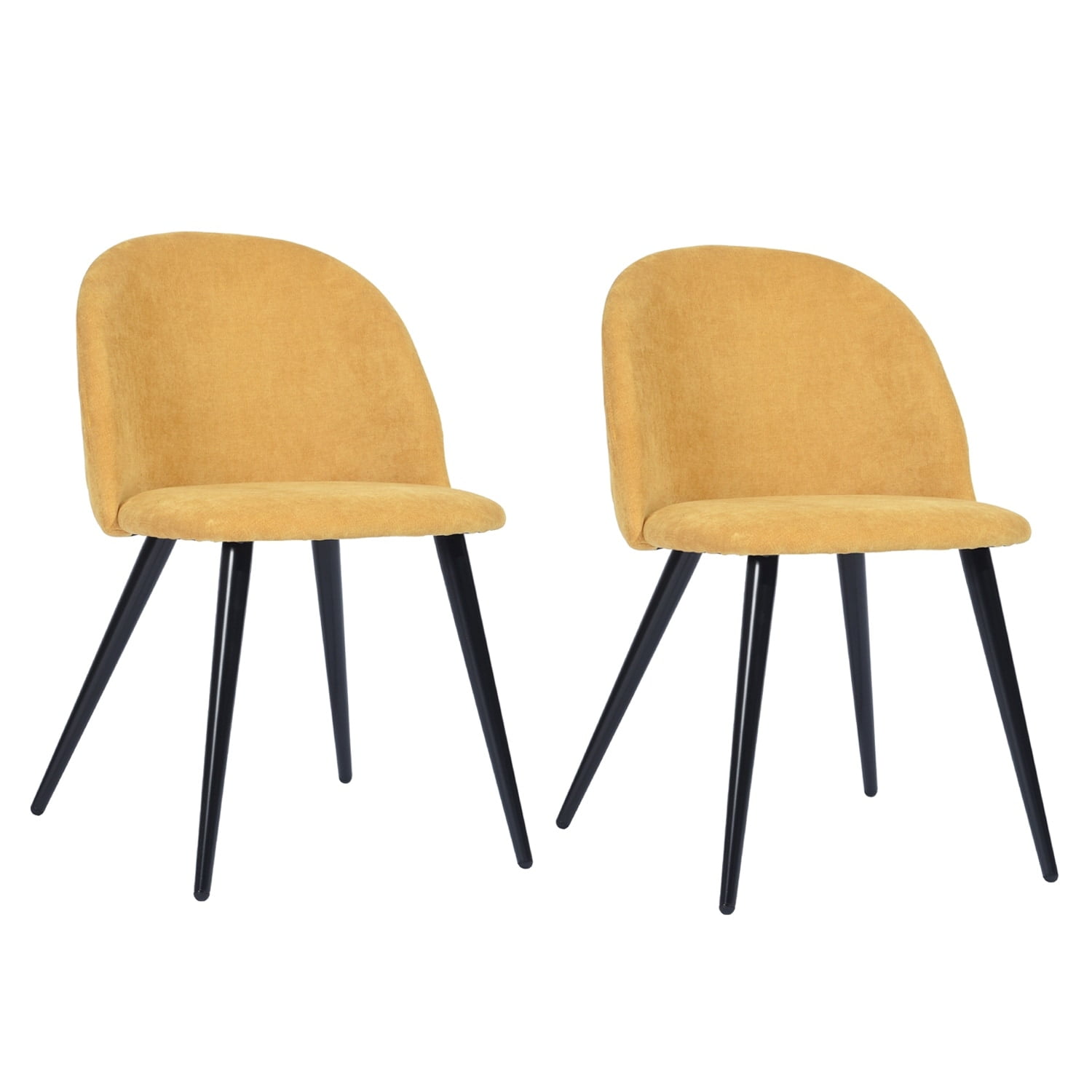Homy Casa MidCentury Modern Fabric Dining Chairs (Set of 2) Side