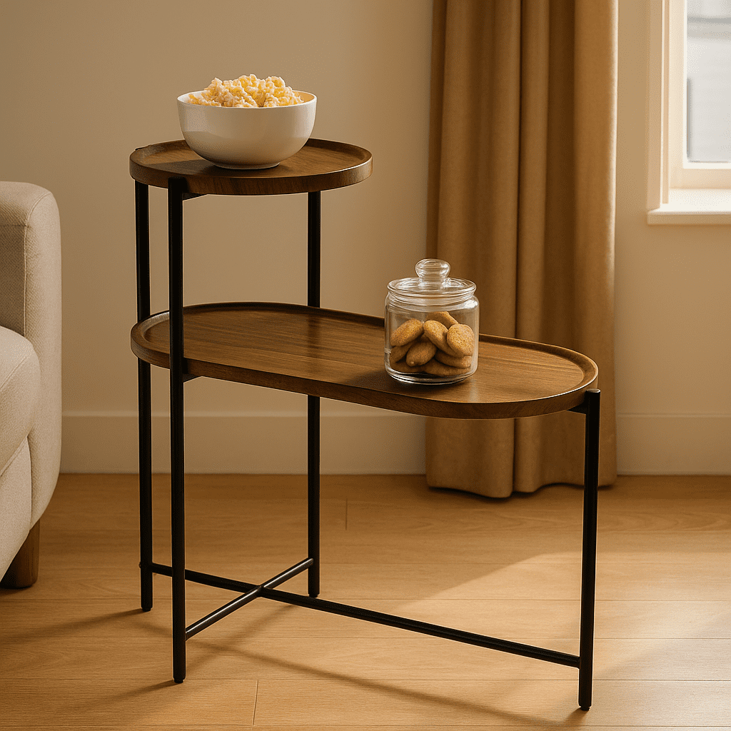 Homy Casa Modern 2-Tier Side Table for Living Room Sofa Corner Decor ...