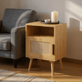 thumbnail image 1 of Homy Casa Modern Accent Cabinet with Storage for Living Room Sofa Side Organization, Oak, 1 of 9
