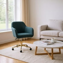 Homy Casa Modern Accent Chair with Gold Base, Upholstered Armchair for Living Room Lounge, Green