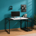 thumbnail image 1 of Homy Casa Modern Computer Desk with Storage Shelves, 47" Writing Table for Home Office, Study, 1 of 7