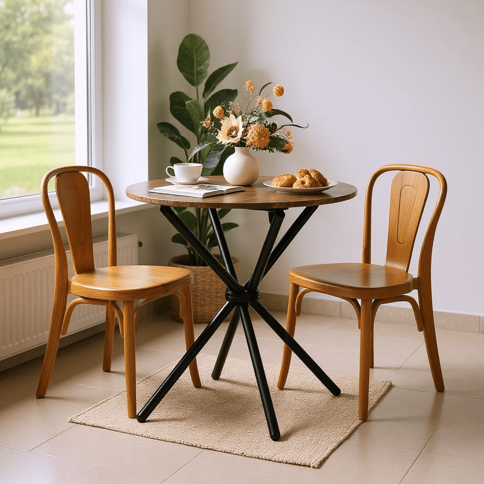 Homy Casa 31.5in Round Dining Table, Small Space Kitchen Table with ...