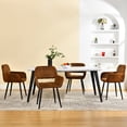 thumbnail image 1 of Homy Casa Modern Stool Set of 2 with Armrests Reception Area Bedroom Kitchen, Suede Brown, 1 of 7