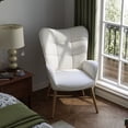 thumbnail image 1 of Homy Casa Modern Stools with Armrests & Comfortable Cushion Living Room Home Office Patio, Beige Oak, 1 of 6