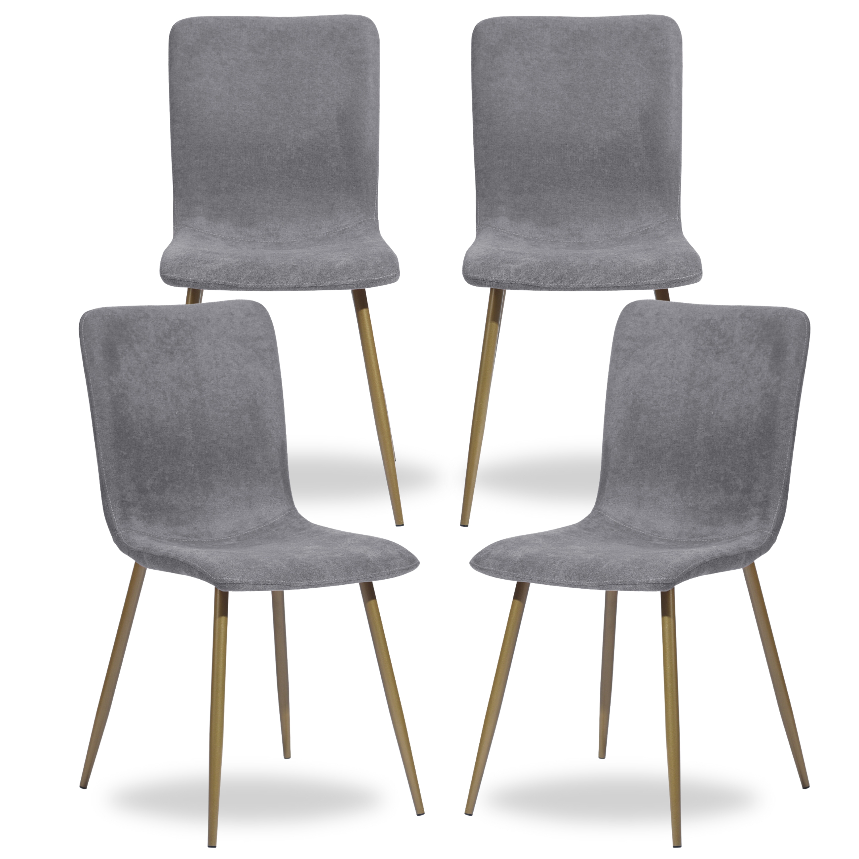 Homy Casa Modern Velvet Dining Chairs Set of 4 - Comfortable Faux Upholstery with Metal Legs, Dark Gray - image 1 of 8