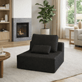 thumbnail image 1 of Homy Casa Modular Single Sofa Seat, Mix & Match Armless Lounge for Living Room, Apartment, Black, 1 of 7