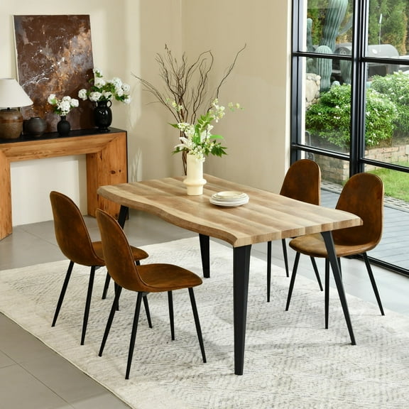 Homy Casa Music Performance Stools Set of 4 Music BenchAnti-Slip Base, Suede Brown