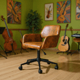 thumbnail image 1 of Homy Casa Music Practice Room Chair, Adjustable, Brown Faux Suede, Ergonomic, Rolling, 1 of 6
