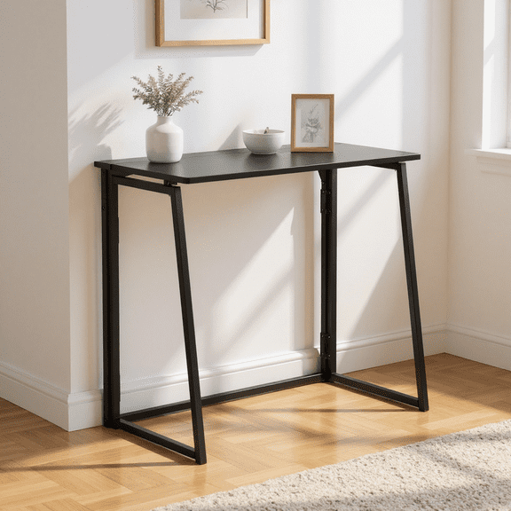 Homy Casa Narrow Console Table for Entryway, Small Space Hallway Table, Black