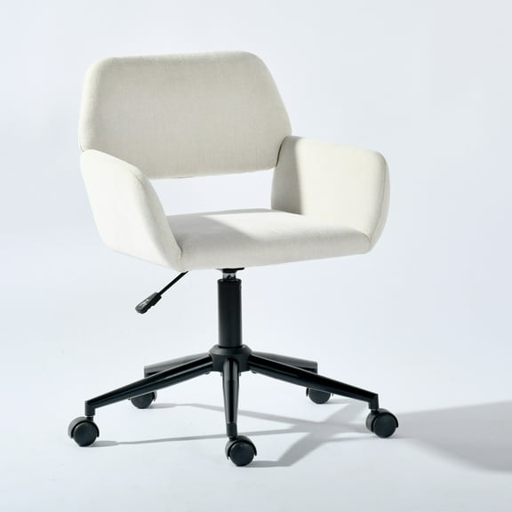 Homy Casa Swivel Office Chair, Adjustable Desk Chair for Meeting, Vanity, or Study Room, Beige