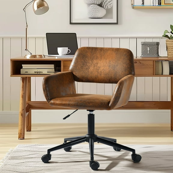Homy Casa Suede Swivel Rolling Task Chair – Height Adjustable for Home Office & Vanity