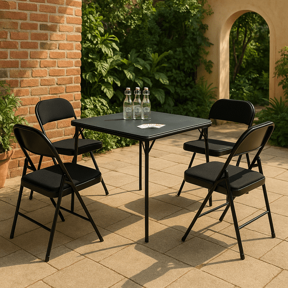 Homy Casa Outdoor Patio Dining Table and Chairs Set of 5 Pieces for Garden, Backyard, Lawn, and Poolside