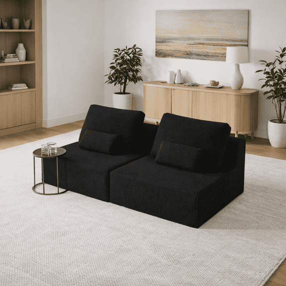 Homy Casa Oversized Boucle Modular Sectional Sofa, Luxury Foam-Filled Floor Couch