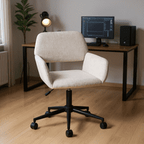 Homy Casa Photo Editing & Retouching Chair, Ergonomic, Beige Fabric, Rolling, Modern