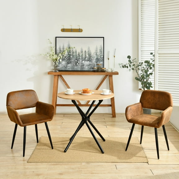 Homy Casa Reception Chair Non-Slip Base Waiting Room Guest Chair for Home Desk Conference Room Lobby, Brown